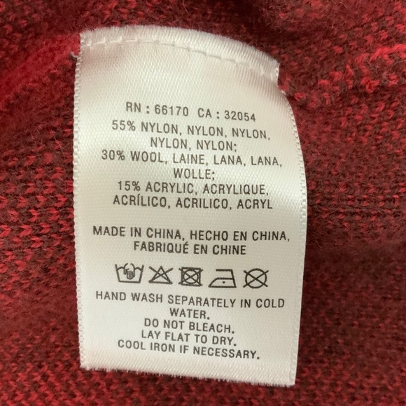 Anthropologie Field Flower Wool Blen Red/Black Buffalo Check Mock Neck S… - Picture 5 of 10